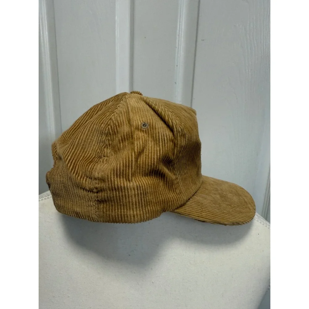Ducks Unlimited Dorfman Pacific Tan Corduroy Black Lab Snapback Hat Mens Vintage